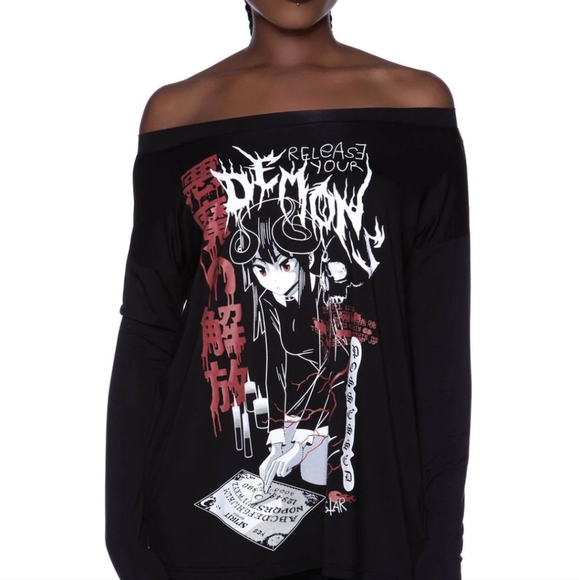 Killstar Release Me Boatneck Top - Picture 1 of 5